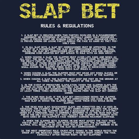 Slap bet rules - Understanding the Terms
